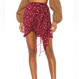 Bardot Kalis Mini Skirt in Burgundy Leopard